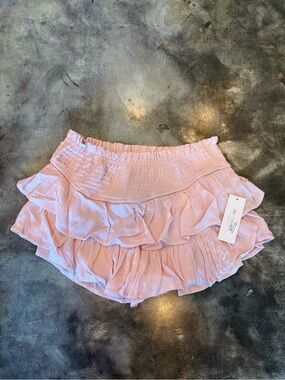 Girls, no comment ruffle mini skirt in pink, XL, G12